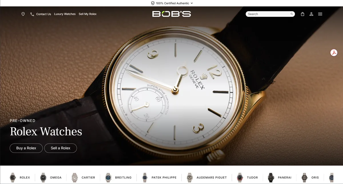 BobsWatches.com screenshot
