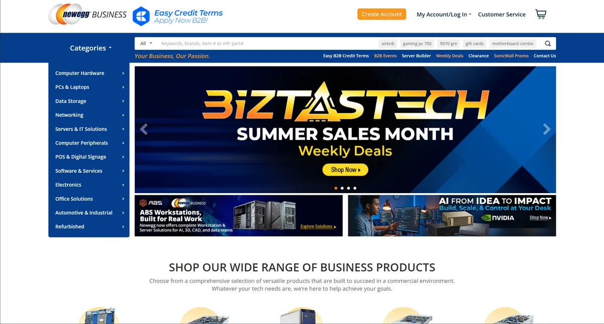 NeweggBusiness.com screenshot