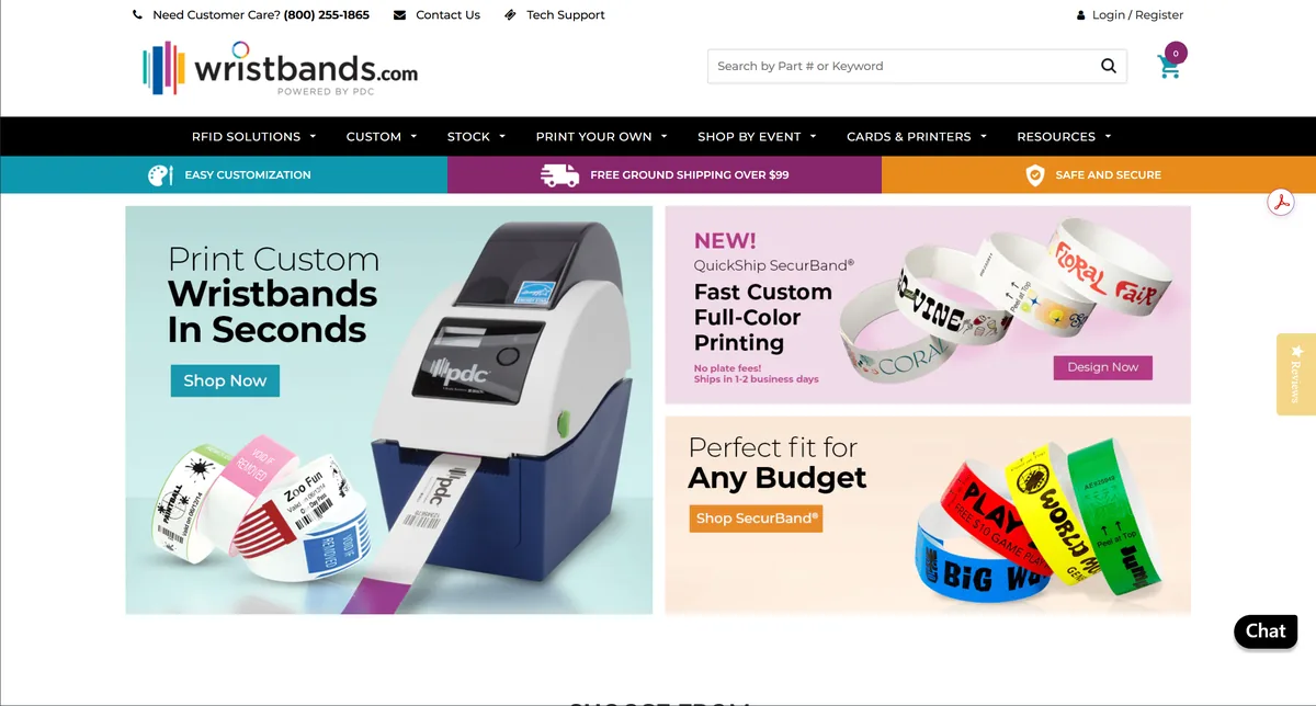 Wristbands.com screenshot